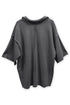 WASHED CUT-OFF SWEAT TOP -CHARCOAL-