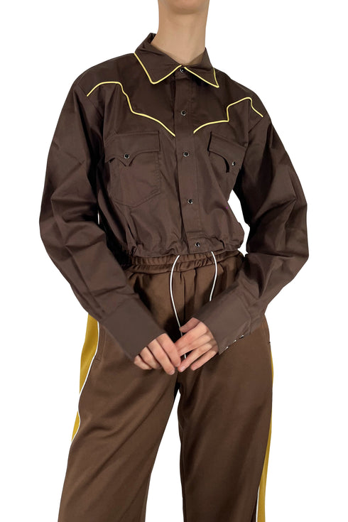 WESTERN COWBOY SHIRT -BROWN-