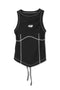 BACK SLIT STITCH TANK TOP -BLACK-