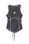 BACK SLIT STITCH TANK TOP -CHARCOAL-