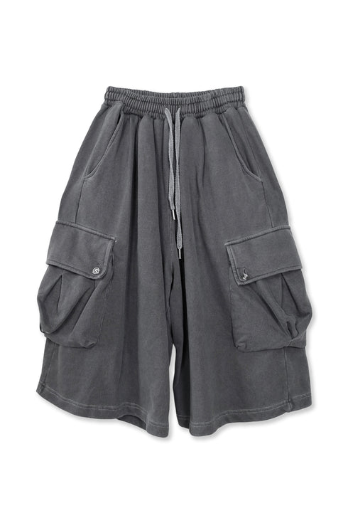【RESTOCK】WASHED CARGO HALF PANTS -CHARCOAL-