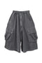 【RESTOCK】WASHED CARGO HALF PANTS -CHARCOAL-