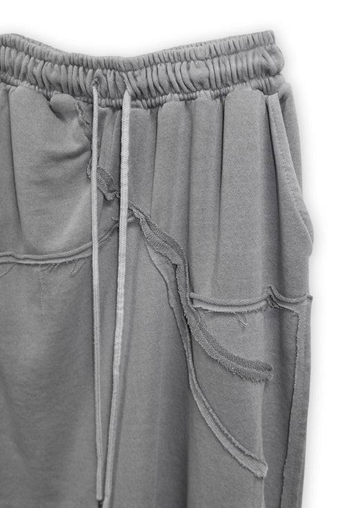 WASHED CUT-OFF SWEAT SKIRT -GRAY-