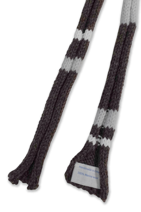 Merbeau × Cycle HANDMADE WIND SCARF -BROWN × SMORKY WHITE- *Last1