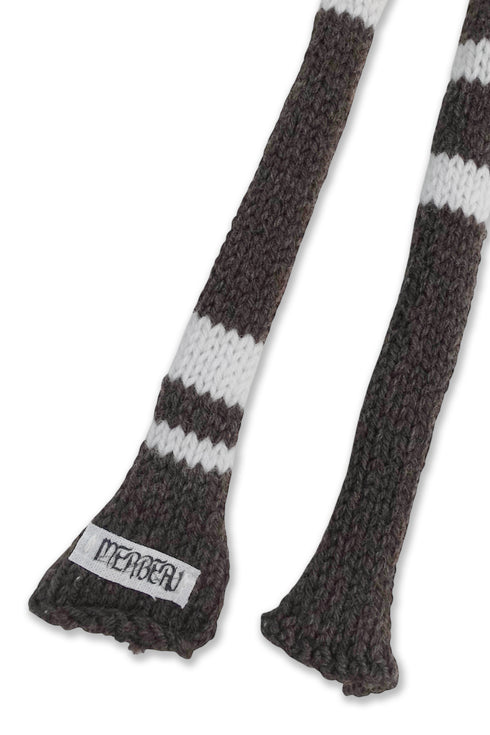 Merbeau × Cycle HANDMADE WIND SCARF -BROWN × SMORKY WHITE- *Last1