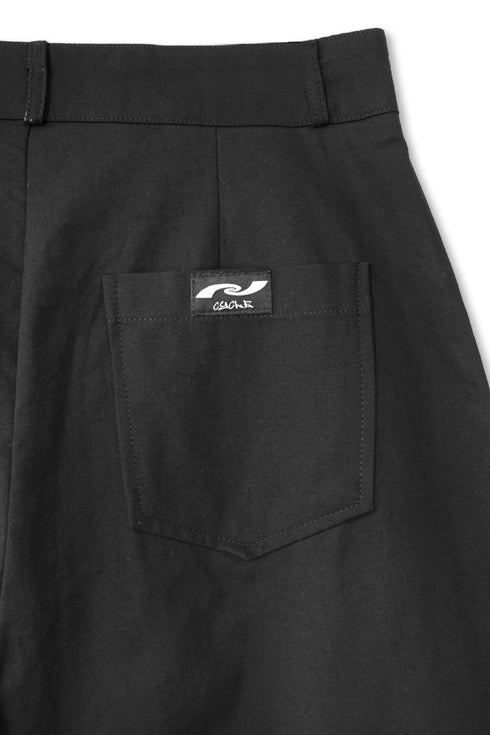 DRAW CODE SPIRAL BUTTON PANTS -BLACK-