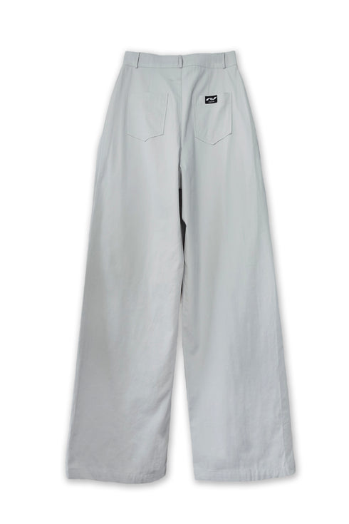 DRAW CODE SPIRAL BUTTON PANTS -ICE GRAY-