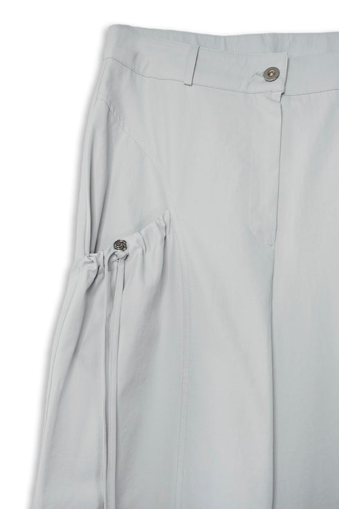 DRAW CODE SPIRAL BUTTON PANTS -ICE GRAY-