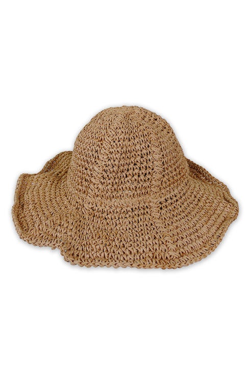 SUMMER STRAW TULIP HAT -BROWN- *Last1