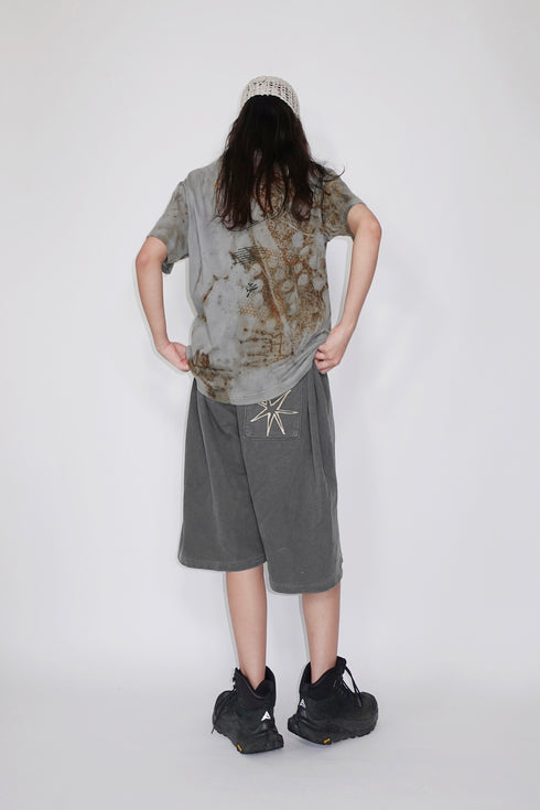 Mayte × Cycle ECHO STAR WASHED HALF PANTS -CHARCOAL-