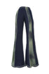 FLOWER SWITCHING FLARE PANTS -NAVY-