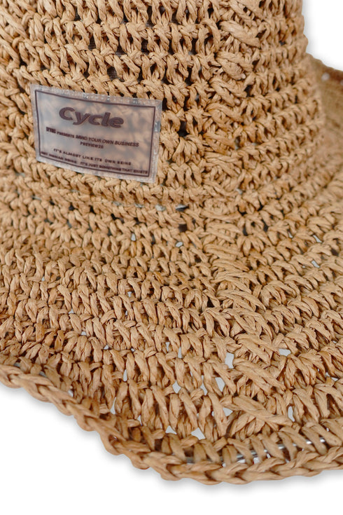 SUMMER STRAW TULIP HAT -BROWN- *Last1