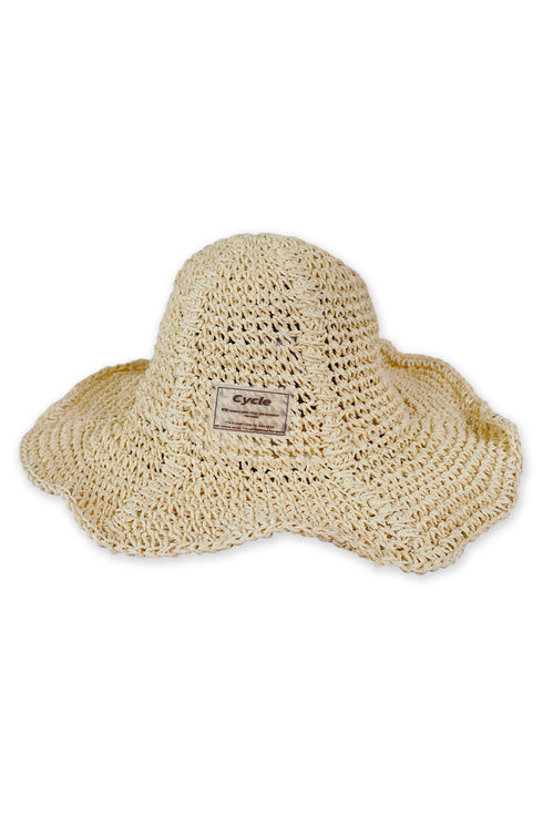 SUMMER STRAW TULIP HAT -SAND-