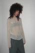 PLEATED MESH EXPOSED SEAMS TOPS -BEIGE- *Last1