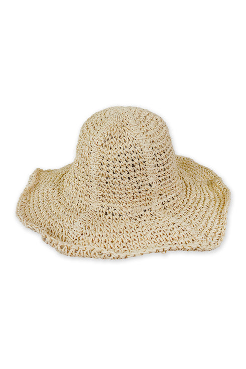 SUMMER STRAW TULIP HAT -SAND-