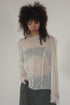 PLEATED MESH EXPOSED SEAMS TOPS -CREAM- *Last1