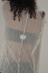 PLEATED MESH EXPOSED SEAMS TOPS -CREAM- *Last1