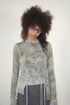 RUCHED ECLIPSE DYE TOP -GRAY MIX-