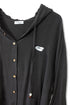 WOOD BUTTON CHILL OUT HOODIE -BLACK-