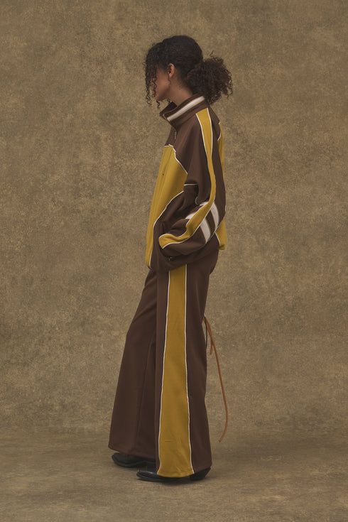 CYCLE LINE JERSEY PANTS -BROWN-