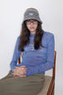 FUZZY MULTI STRIPE BUCKET HAT -BLUE MIX- *Last1