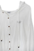 WOOD BUTTON CHILL OUT HOODIE -WHITE-