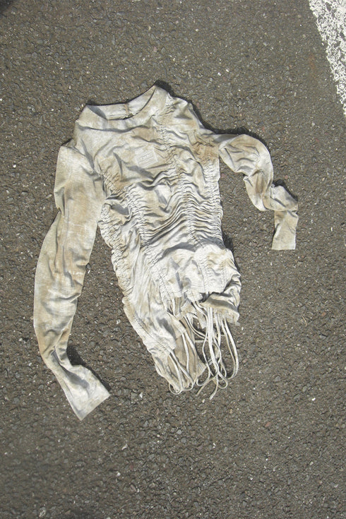 RUCHED ECLIPSE DYE TOP -GRAY MIX-