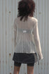 PLEATED MESH EXPOSED SEAMS TOPS -CREAM- *Last1