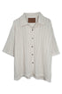 SUMMER KNIT SPIRAL BUTTON  SHORT SLEEVE SHIRT -IVORY-