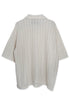 SUMMER KNIT SPIRAL BUTTON  SHORT SLEEVE SHIRT -IVORY-