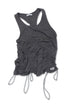 WAVE RUCHE DRAWCORD TANK -CHARCOAL-