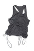 WAVE RUCHE DRAWCORD TANK -CHARCOAL-