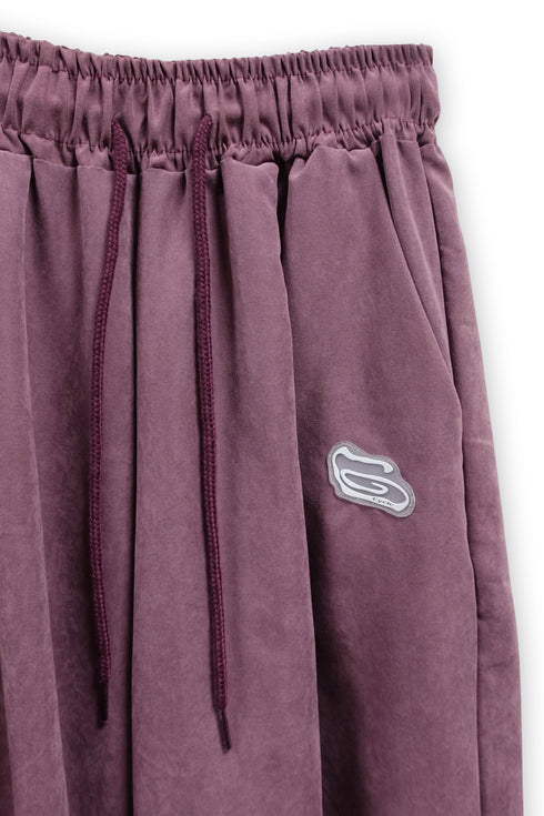 FADED STACK TUCK PANTS -BURGUNDY-