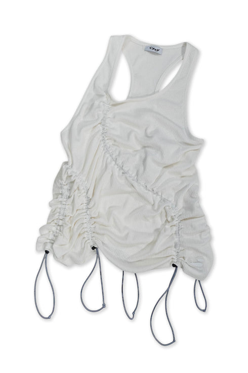 WAVE RUCHE DRAWCORD TANK -IVORY- *Last1