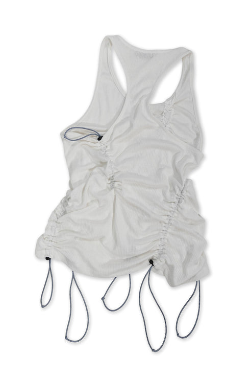 WAVE RUCHE DRAWCORD TANK -IVORY- *Last1