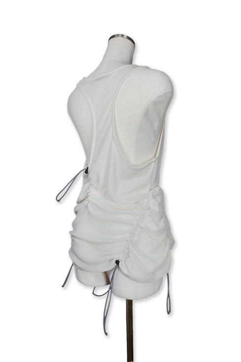 WAVE RUCHE DRAWCORD TANK -IVORY- *Last1