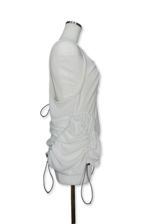 WAVE RUCHE DRAWCORD TANK -IVORY- *Last1