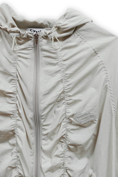 NYLON GATHERED WINDBREAKER -IVORY-