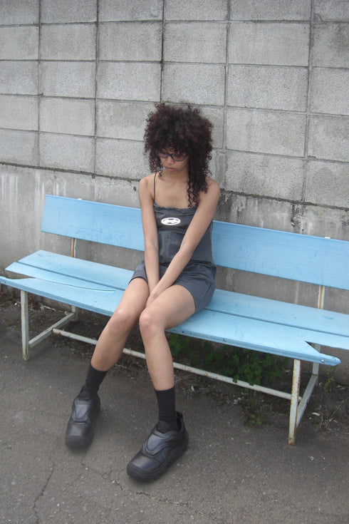 【RESTOCK】TECH REFLECTER LOGO MINI DRESS -CHARCOAL-