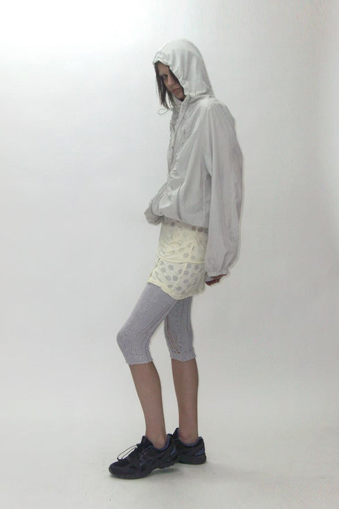 NYLON GATHERED WINDBREAKER -IVORY-