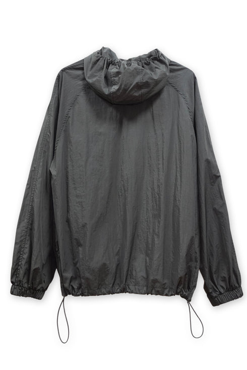 NYLON GATHERED WINDBREAKER -CHARCOAL-