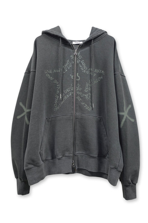 【PRE-ORDER】FEUERGOD × Cycle STAR ZIP-UP HOODIE -CHARCOAL-
