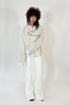 PIN TUCK CUT-OFF FLARE PANTS -WHITE- *Last1