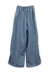 NYLON TUCK STITCH PANTS -STEEL BLUE-