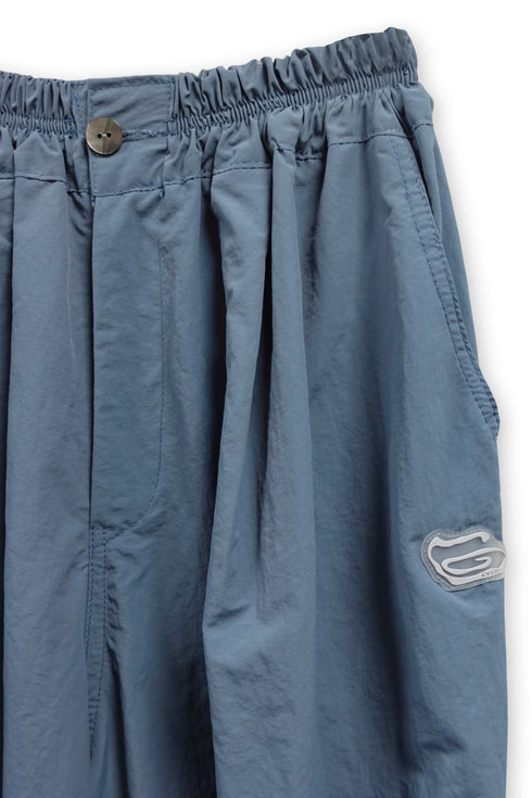 NYLON TUCK STITCH PANTS -STEEL BLUE-