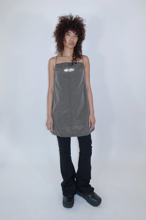 【RESTOCK】TECH REFLECTER LOGO MINI DRESS -CHARCOAL-