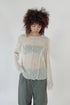 PLEATED MESH EXPOSED SEAMS TOPS -CREAM- *Last1