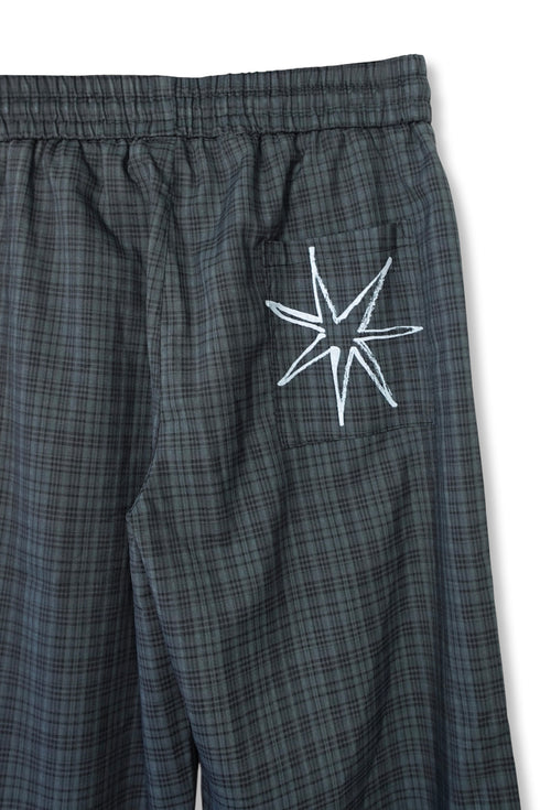 Mayte × Cycle ECHO STAR CHECK PANTS -DARK GREEN-