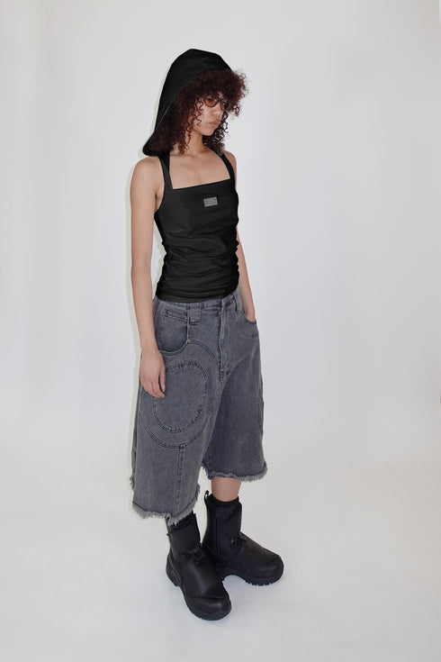 【RESTOCK】GATHER HOOD TANK TOP -BLACK-