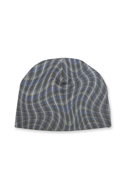 WAVY CHECK BEANIE -BLUE MIX-